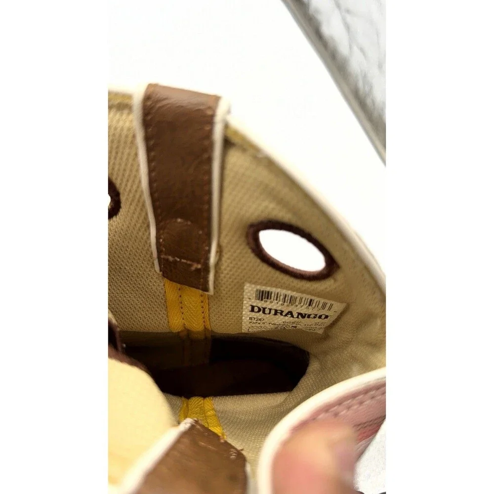 Durango Big Kids Tan/Pink Western Boots, Size 3M